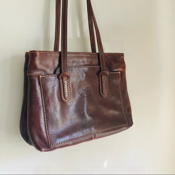 Isa 1982 Roma Medium Size Genuine Leather Handbag Made in Italy Purse Tote - Picture 3 of 12